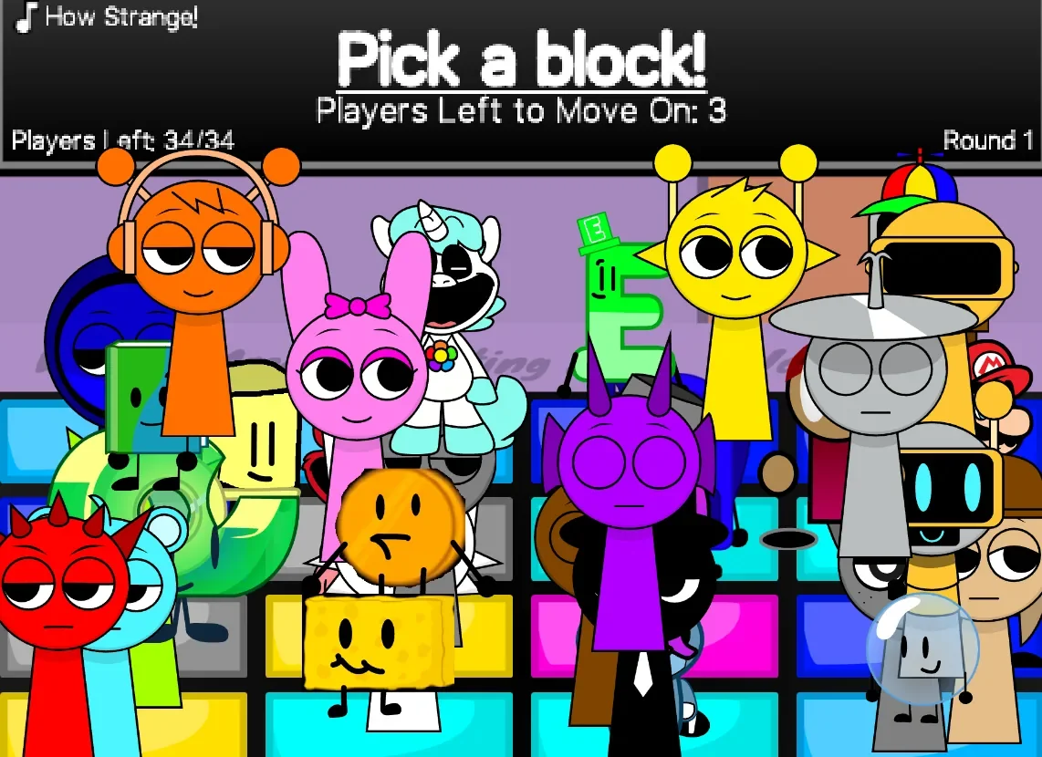Ay In Block Party But Sprunki Server 1 34 Players game cover